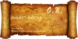 Oskó Márk névjegykártya